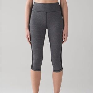 Lululemon Heathered Grey and Black Crop Leggings
